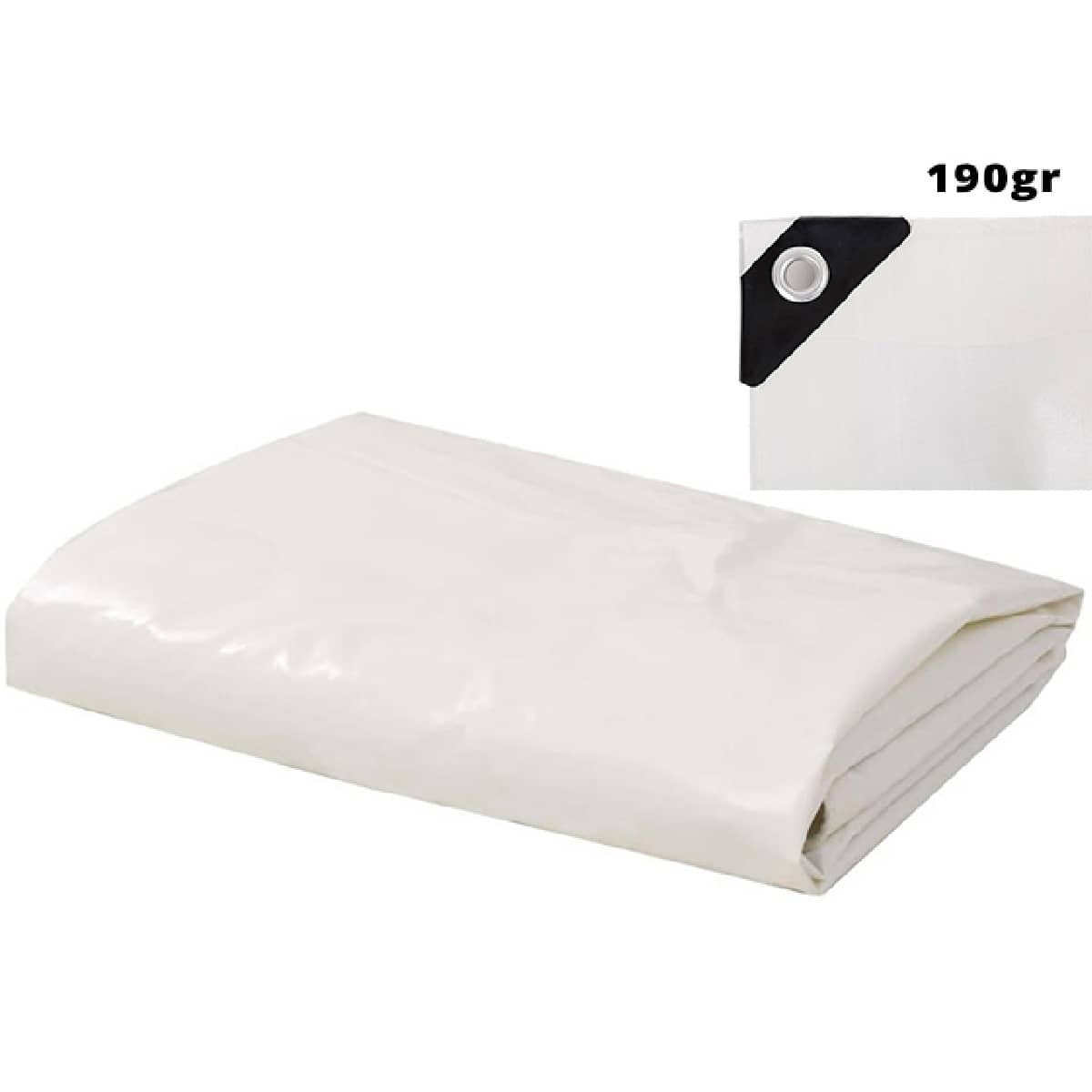 Μουσαμάδες 190gr 6 * 12m λευκοί αδιάβροχοι με κρίκους Μουσαμάδες 190gr 6 * 12m λευκοί αδιάβροχοι με κρίκους
