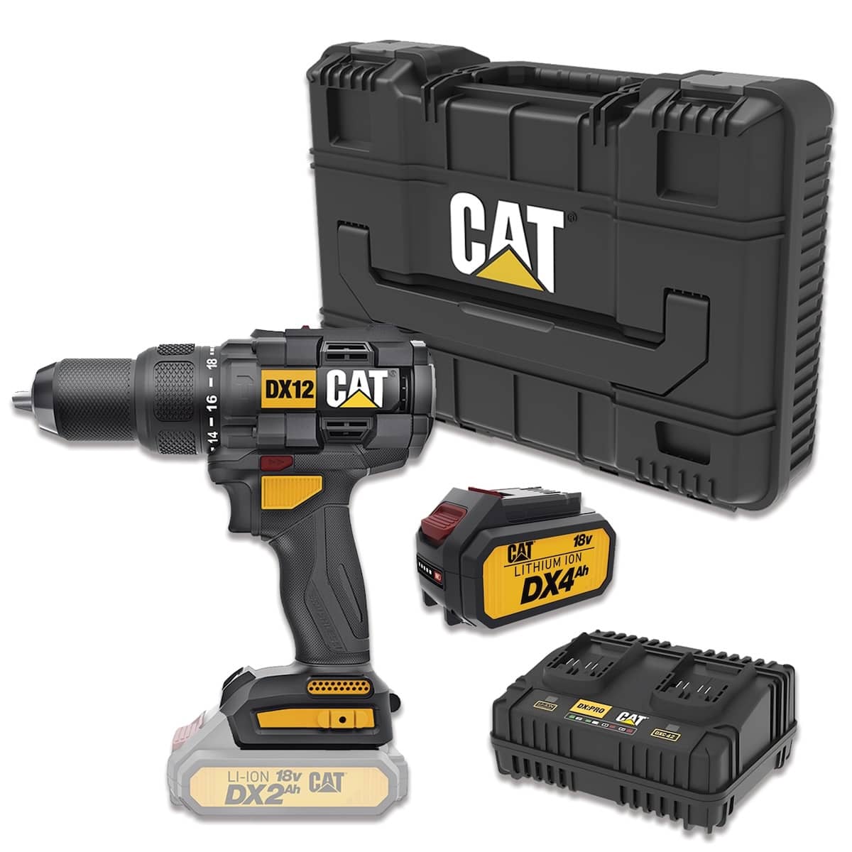 CAT Combo-17 Δραπανοκατσάβιδο κρουστικό DX12B σε κασετίνα + δώρο μπαταρία 4.0ah DXB4 + -30% διπλό φορτιστή DXC42 CAT Combo-17 Δραπανοκατσάβιδο κρουστικό DX12B σε κασετίνα + δώρο μπαταρία 4.0ah DXB4 + -30% διπλό φορτιστή DXC42